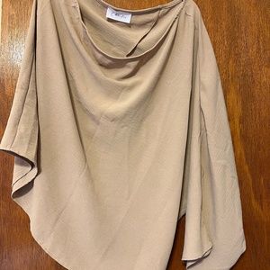 One shoulder mocha blouse